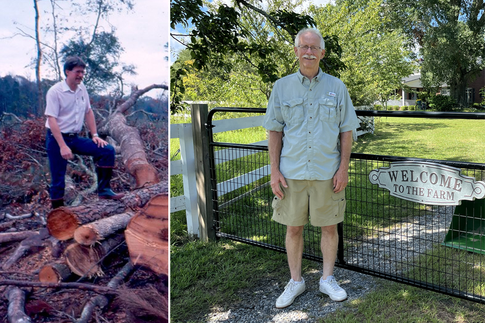 Rayonier employee Bob McDonald in the 1990s and today